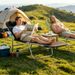 Folding Chaise Lounge Pool Chairs, Outdoor Sun Tanning Chairs With Pillow, Reclining Back, Steel Frame & Breathable Mesh_maomaolike.com