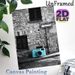 Vintage Camera Painting Poster, Stylish Monochrome Street Scene With Turquoise Accent Camera Poster, Eye-catching Contrast Decor For Photography_maomaolike.com
