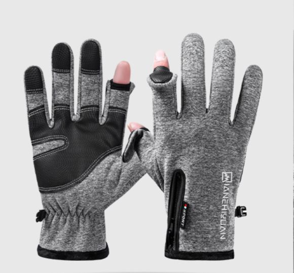 Cycling gloves warm winter skiing men and women cold waterproof cycling outdoor sports plus velvet windproof flip open finger_maomaolike.com