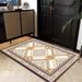 Living Room Rug Large Size Gorgeous Gold Frame Design Bedroom Rug Plush Thickened Machine Washable Thickened Underlay Interior Decorative Rug_maomaolike.com