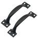 2 5-inch Vintage Door Handles, Iron Hardware Pulls With Screws, Country Style Cabinet Handles, Vintage Drawer Pulls For Outdoor, Garage And Drawers, Black_maomaolike.com