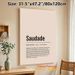 Saudade Definition Painting Poster, Minimalist Typographic Text Art Poster, Thought-provoking Emotional Word Description, Ideal For Bedroom And Living_maomaolike.com