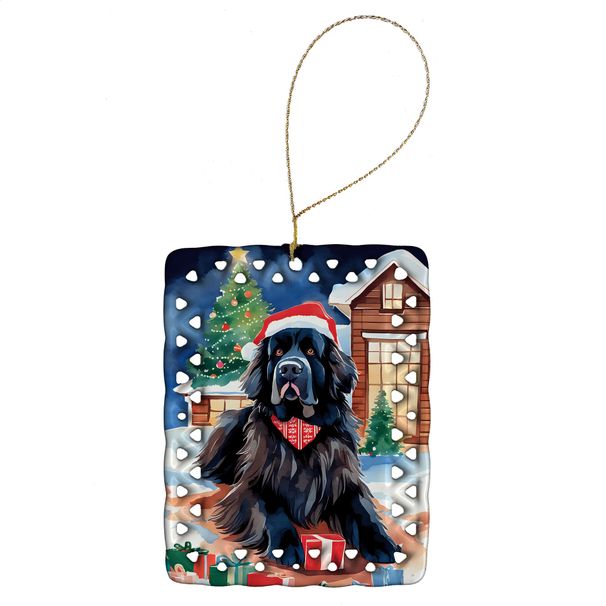 Newfoundland Christmas Porcelain Ornament Christmas Tree Hanging Decorations For Home Christmas Holiday, Rectangle, Gift, Multicolor_maomaolike.com