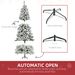 7.5 Ft Tall Unlit Snow Flocked Pine Artificial Christmas Tree With Realistic Branches, Green_maomaolike.com
