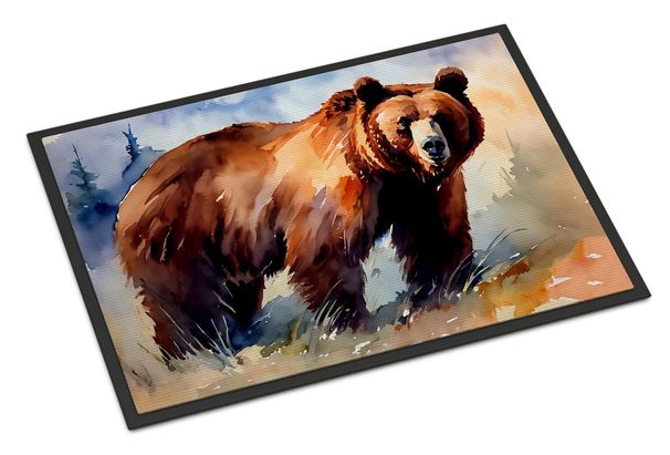 Grizzly Bear Doormat Front Door Mat Indoor Outdoor Rugs For Entryway, Non Slip Washable Low Pile, 24H X 36W_maomaolike.com