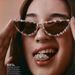 Unisex Fashion Round Diamond Studded Sunglasses Sun Protection Sunglasses Outdoor Rhinestone Glasses_maomaolike.com