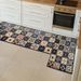 Checkered Retro Crystal Velvet Kitchen Water Absorbing Non Slip Floor Mat Set Cross Border Spot Non Woven Carpet_maomaolike.com