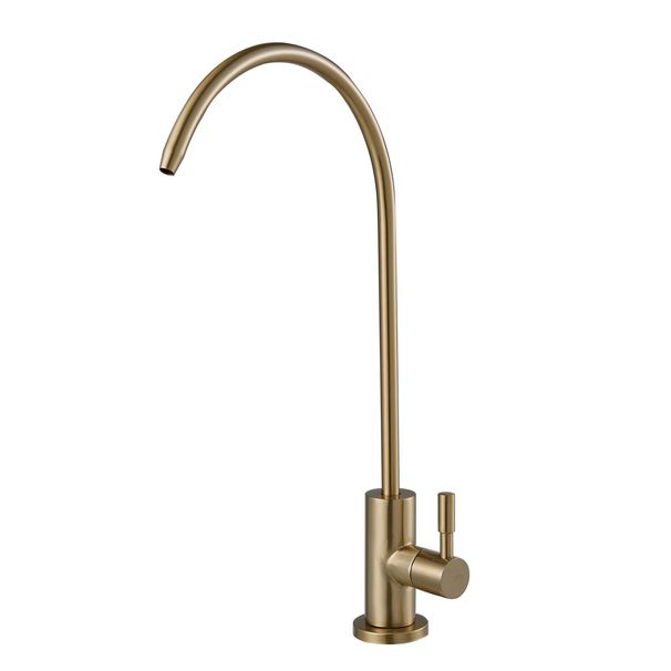 Stainless Steel Faucet, Lead-Free Water Purifier Faucet, Filter Water Faucets With Solid Brass Valve, Anti-Rust & Durability Ro Water Faucets For Kitchen, Bar Counter, Cafe Shop, Brushed Gold_maomaolike.com