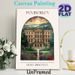 Pemberley Manor Painting Poster, Vintage Stained-glass Style Elegant Manor With Sunset & Lush Garden Poster, Charming Literary-inspired Decor Ideal_maomaolike.com
