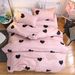 Soft Fiber Printed Floral Three Piece Bedding Set Duvet Quilt Cover_maomaolike.com