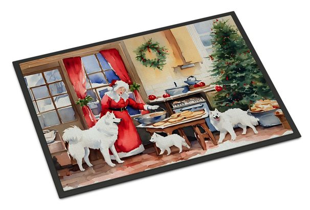Samoyed Christmas Cookies Doormat Front Door Mat Indoor Outdoor Rugs For Entryway, Non Slip Washable Low Pile, 24H X 36W_maomaolike.com