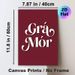 Grá Mór Typography Painting Poster, Deep Burgundy Background With White Ornate Script Poster, Stylish Wall Decor For Living Room, Bedroom_maomaolike.com