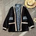 Women's Clothing Denim splicing two piece cardigan sweater jacket _maomaolike.com