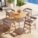 5 Pieces Patio Dining Set With Cushions And PE Rattan Backrest For Garden And Backyard_maomaolike.com