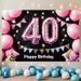 40th Birthday Party Banner - 2D Flat Polyester Backdrop, Wall Hanging Photo Props, Birthday Party Supplies_maomaolike.com