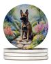 Belgian Malinois Spring Garden Large Sandstone Coasters Pack Of 4 Absorbent Round Coasters Decor Gifts For Men Or Women, 4 In, Multicolor_maomaolike.com
