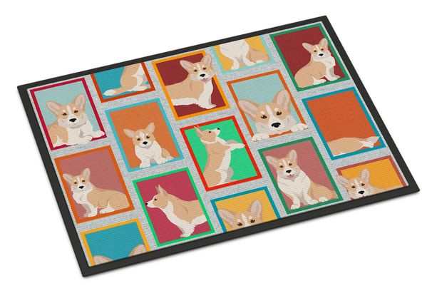 Lots Of Fawn Cardigan Corgi Doormat Front Door Mat Indoor Outdoor Rugs For Entryway, Non Slip Washable Low Pile, 24H X 36W_maomaolike.com