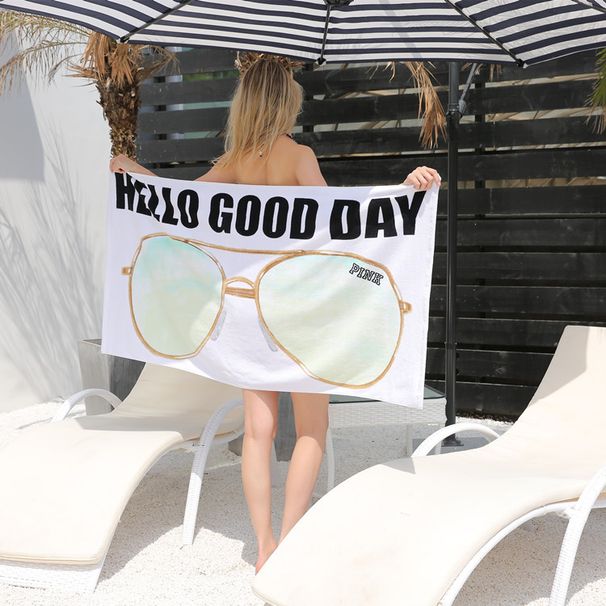 Bath Towel Pink Coconut Tree Printing Adult Bathing Swimming Pure Cotton Beach_maomaolike.com