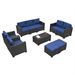 10 Piece PE Rattan Patio Furniture Set, Sectional Sofa Set, Outdoor Patio Furniture Set With Cushions & Tempered Glass Coffee Table_maomaolike.com