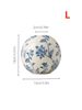 1pc Chinese Style Blue And White Porcelain Design Round Ball Ceramic Vase Is Suitable For Classical Style Scene Ornaments Flower Arrangement Vase_maomaolike.com