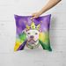 Pit Bull Terrier King Of Mardi Gras Throw Pillow Machine Washable, Indoor Outdoor Decorative Pillow For Couch, Bed Or Patio, 18Hx18W_maomaolike.com