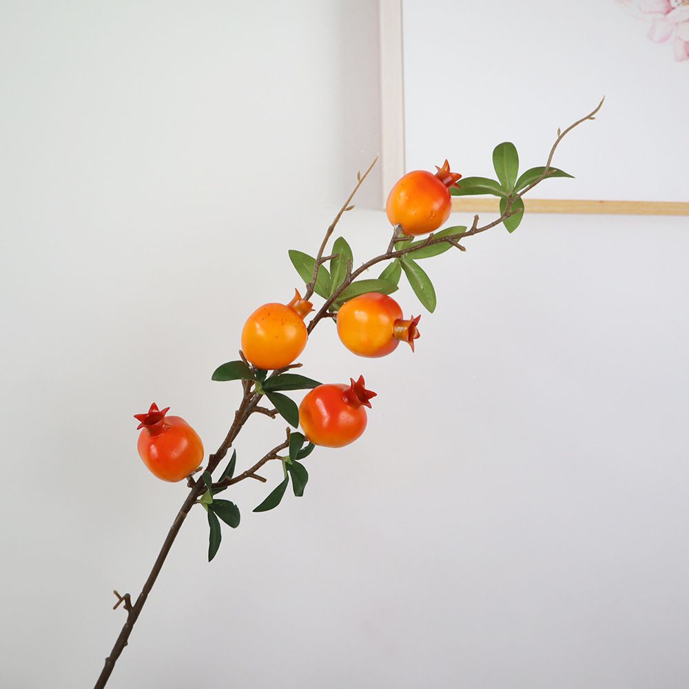 Pomegranate Fortune Home Decoration Fruit Branch Fake Artificial Flower Ornament Bulk Wholesale_maomaolike.com