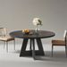 Round Dining Table For 4, 47" Wooden Kitchen Table Farmhouse Dinner Table_maomaolike.com