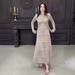 Women's Clothing solid color round neck slim fit long sleeve high waist long skirt suit for women_maomaolike.com