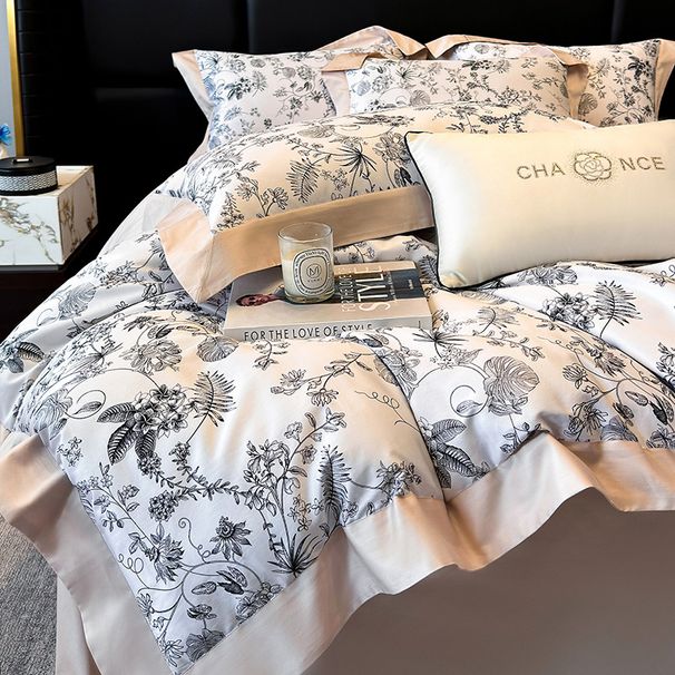 Wholesale Pastoral Style Pure Four-Piece For Naked Sleep, Satin Wedding Celebration, Digital Print, 100% Cotton, Long-Staple Cotto_maomaolike.com