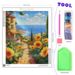 PhotoCustom Full Round Diamond Seaside Sunflower Path Scenery Diamond Embroidery Wall Decor Personalized Gift_maomaolike.com