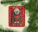 Bichon Frise Holiday Christmas Porcelain Ornament Christmas Tree Hanging Decorations For Home Christmas Holiday, Rectangle, Gift, Multicolor_maomaolike.com