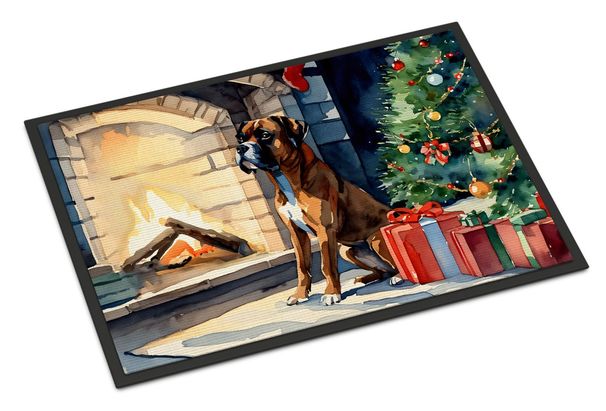 Boxer Cozy Christmas Doormat Front Door Mat Indoor Outdoor Rugs For Entryway, Non Slip Washable Low Pile, 24H X 36W_maomaolike.com