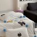 Wholesale INS Girl Heart Cartoon Polka Dot Black Cat Towel Embroidered Washed Four-Piece All 4-Piece Set Pure Cotton Bedding_maomaolike.com