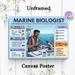 Marine Biologist Educational Painting Poster, Informative Graphic Career Guide Poster, Offers Marine Science Career Insights Suitable For Classroom_maomaolike.com