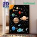 Solar System Painting Poster, Vibrant Cartoon-style Labeled Planets & Space Elements Poster, Educational Wall Decor Suitable For Home Study Spaces_maomaolike.com