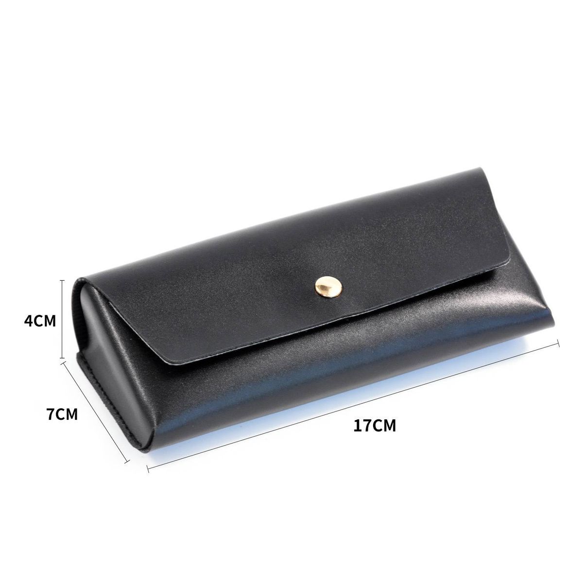 Unisex PU leather high-grade sunglasses case black myopia glasses value men and women simple sunglasses Korean version storage bag_maomaolike.com