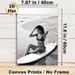 Surfer Girl Beach Painting Poster, Monochrome Minimalist Coastal Scene Poster, Tranquil Beach-inspired Decor, Suitable For Bedroom, Living Room And_maomaolike.com