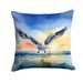 Gull Flying Low Throw Pillow Machine Washable, Indoor Outdoor Decorative Pillow For Couch, Bed Or Patio, 14Hx14W_maomaolike.com