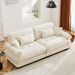 Large Size Modern Two-seater Sofa With Bolstered Armrests,Velvet 2-Seater Sofa With Waist Pillows And Throw Pillows , Suitable For Living Room , Loft, Working Spaces , Hallway And Bedroom,Cream_maomaolike.com