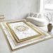 Living Room Rug, Oversized Rug, Gold-accented Floral Pattern, Bedroom Rug,Thickened Soft Washable, Thickened Rug, Bedside Rug, Interior Decorative Rug_maomaolike.com