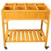 Elevated 8 Pocket Herb Garden Bed, Mobile Raised Customizable Wood Planter For Herbs, Vegetables, Flowers W/ Lockable Wheels, Storage Shelf, Drainage Holes_maomaolike.com