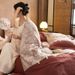 Wholesale INS Chinese Style Pastoral Soft Jacquard Double Layer Gauze 4-Piece Patchwork Pure Cotton Floral Four-Piece Set_maomaolike.com