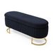 Storage Bench Bedroom Bench, Velvet Oval Upholstered End Of Bed Bench With Golden Metal Legs,50"Modern Storage Ottoman Bench For Bedroom, Living Room,Entryway,Window, Black_maomaolike.com