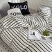 Home Textile Striped Quilt Set Super Soft Washed Printed Pillowcase Digital Printing_maomaolike.com