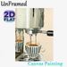 Coffee Brewing Painting Poster, Warm-toned Textured Oil Painting Poster, Showcases Coffee Pouring Into Striped Cup, Cozy Decor Ideal For Kitchen And_maomaolike.com
