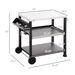 3-Shelf Outdoor Grill Cart Table With Side Handle, Stainless Steel Pizza Oven Stand On Wheels, Black_maomaolike.com