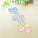 Children's Hopscotch Airplane Grid Number Game Kindergarten Square Footprints Floor Stickers_maomaolike.com