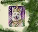 White German Shepherd King Of Mardi Gras Porcelain Ornament Christmas Tree Hanging Decorations For Home Christmas Holiday, Rectangle, Gift, Multicolor_maomaolike.com