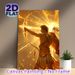 Mythological Solar Archer Painting Poster, Golden Luminous Fantasy Style Poster, Striking Glowing Bow Artwork Suitable For Home, Game Room, Study_maomaolike.com