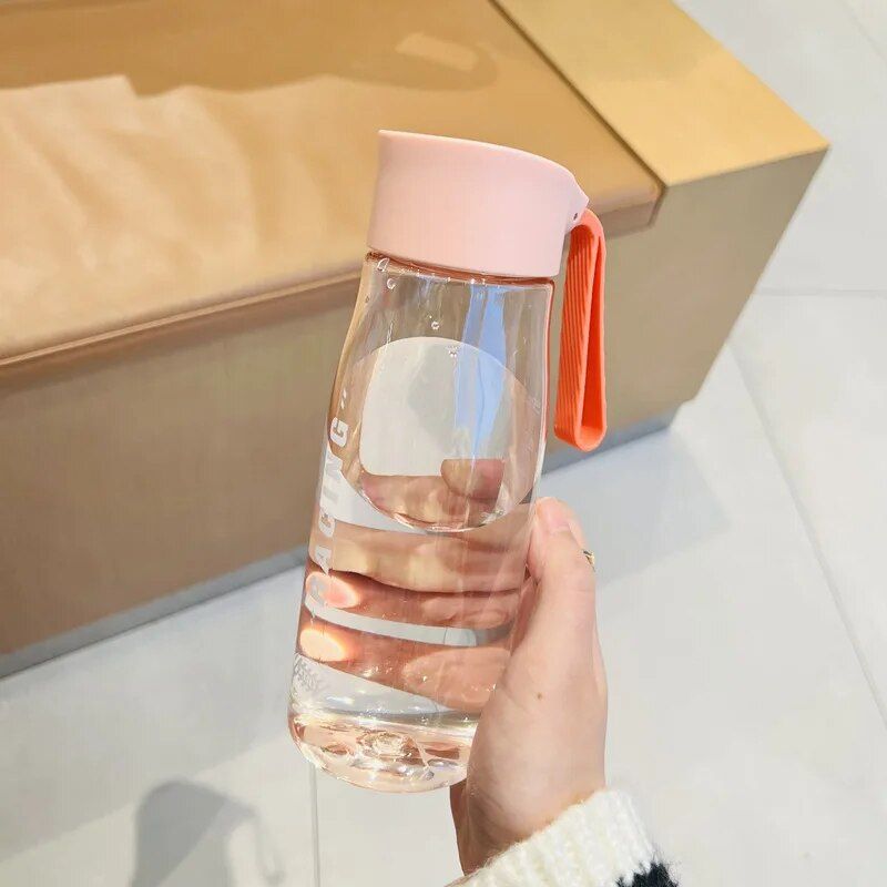 Portable Rope 550 650ml Plastic Clear Running Sports Water Bottle Student Male Female Summer Handy Cup BPA Free_maomaolike.com